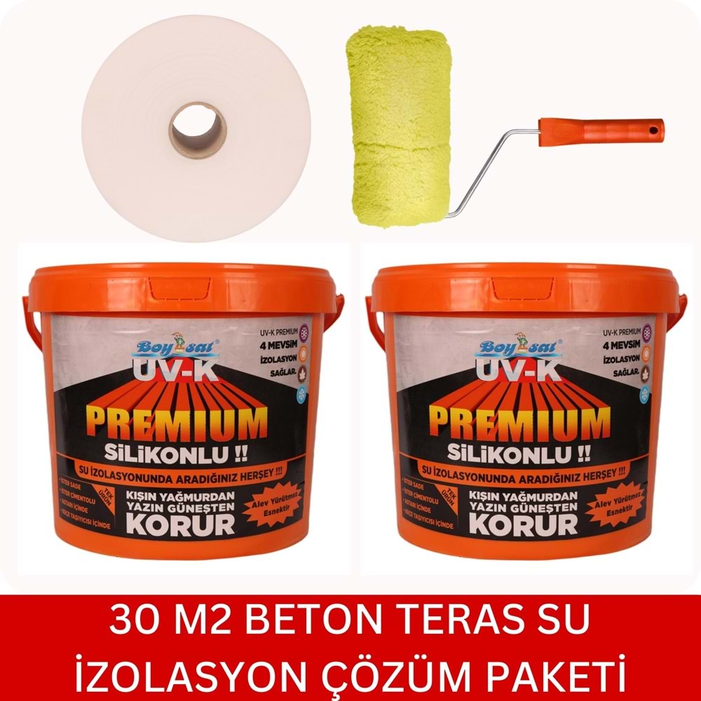 Boysat 30 M2 Beton Teras Su Yalıtım Çözüm Paketi - Kiremit Kırmızı