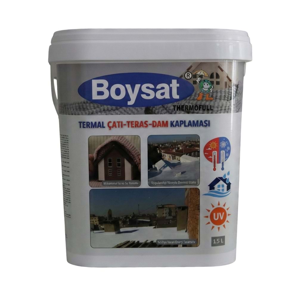 Boysat Thermofull Teras Çatı Dam Isı ve Su Yalıtım Boyası 15 Lt.