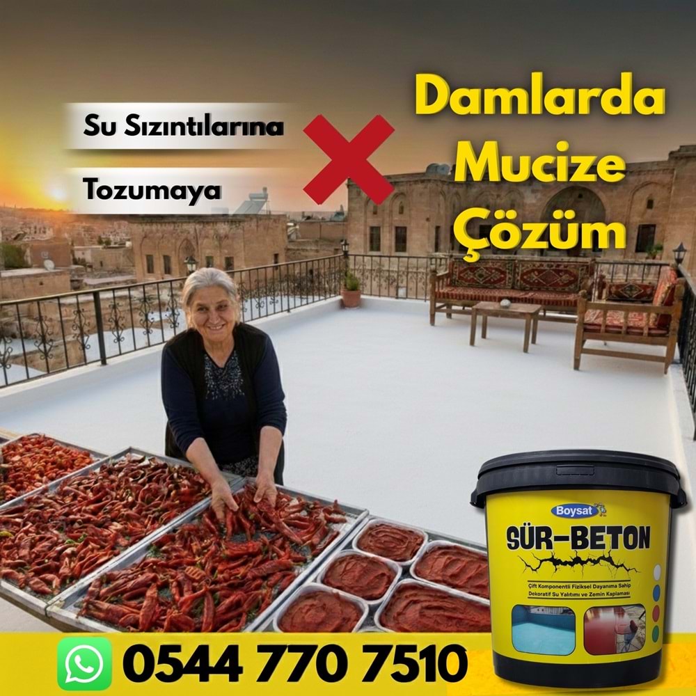 Sür-Beton 2K Dekoratif Su Yalıtım ve Zemin Kaplaması 20 Kg