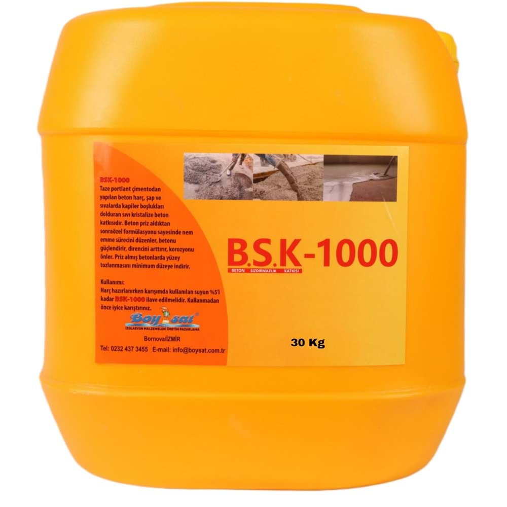 B.S.K-1000 Sızdırmaz Beton Katkısı 30 Kg