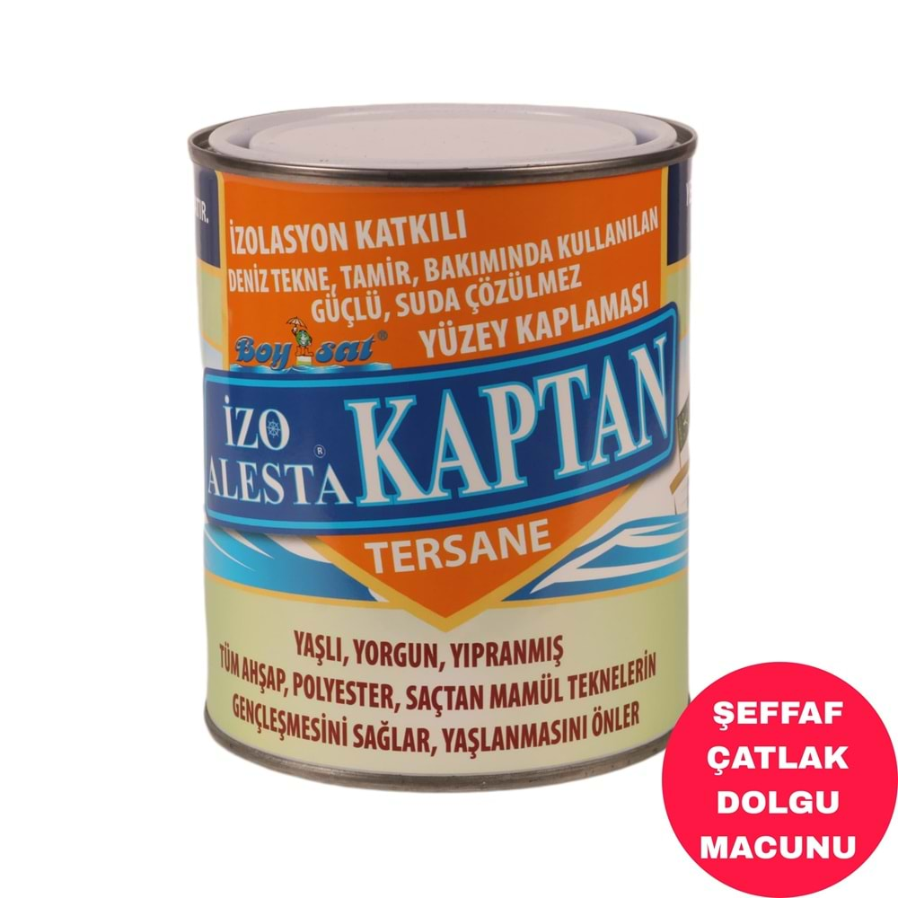 İzo Alesta Kaptan Şeffaf Silikonlu Çatlak Tamir ve Dolgu Macunu 0.5 Kg