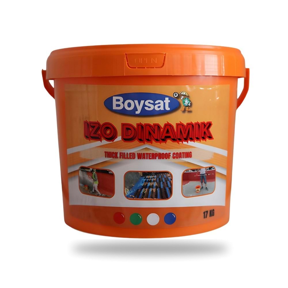 İzo Dinamik Kiremit Kırmızı Güçlü Örtücü Silikonlu Su İzolasyon Kaplaması 17 Kg