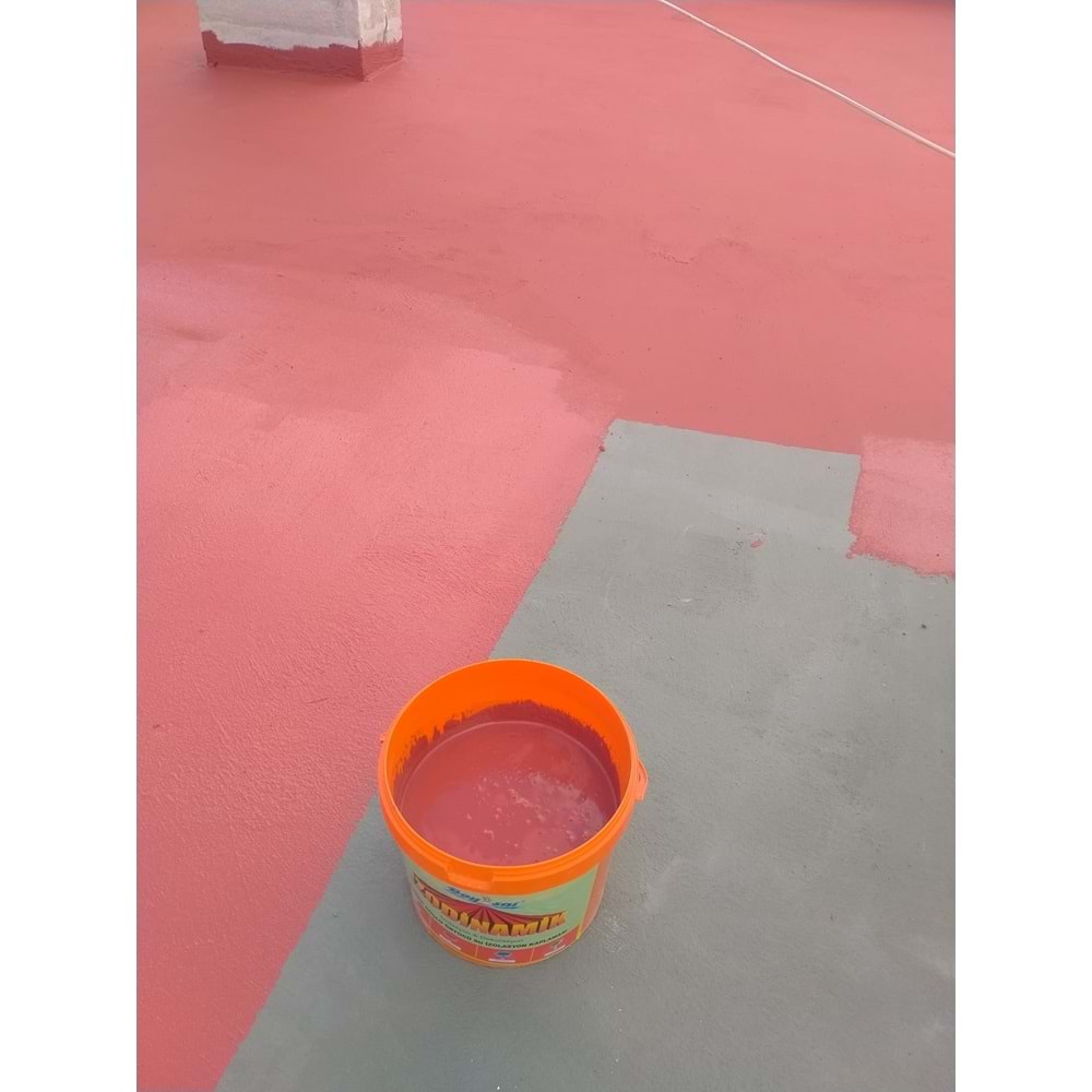 İzo Dinamik Kiremit Kırmızı Güçlü Örtücü Silikonlu Su İzolasyon Kaplaması 17 Kg