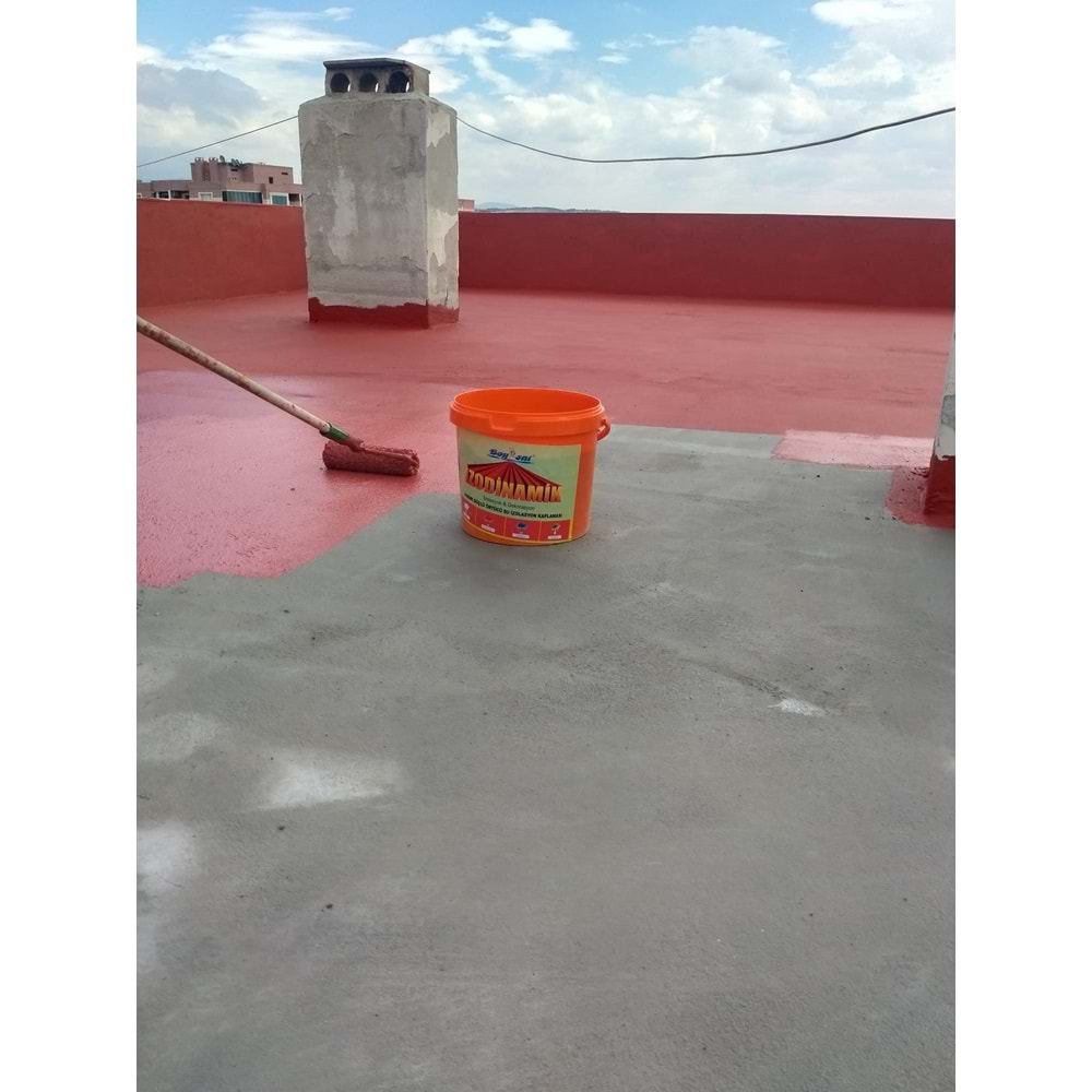 İzo Dinamik Kiremit Kırmızı Güçlü Örtücü Silikonlu Su İzolasyon Kaplaması 17 Kg