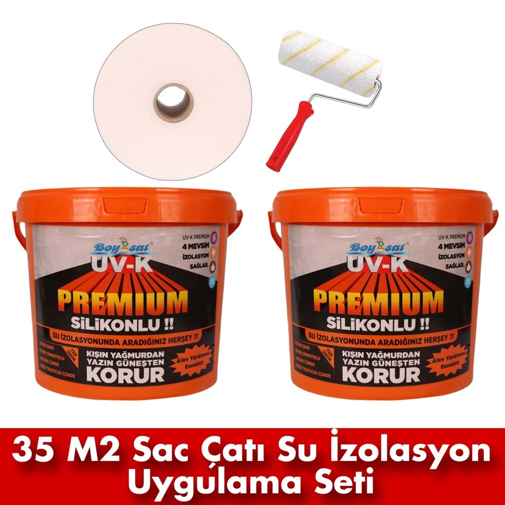 Boysat 35 M2 Sac Çatı Su İzolasyon Çözüm Paketi - Kiremit Kırmızı