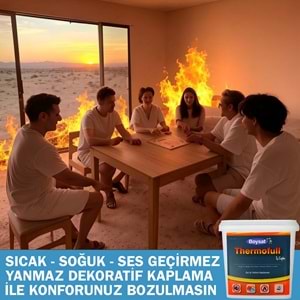 Boysat Thermofull Termal - Yanmaz İç Cephe Isı ve Ses Yalıtım Kaplaması - Beyaz - 10 L
