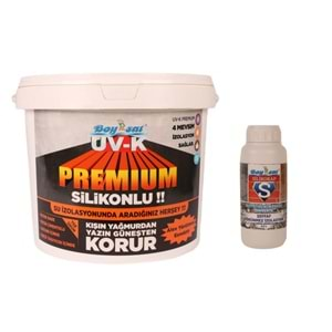 Su Yalıtım Çözüm Paketi Uv-K Premium Silikonlu 7.5 Kg Su Yalıtım Boyası ve Silikokap Şeffaf 500 Ml