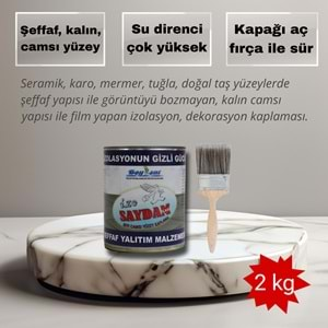 Boysat Sıvı Cam İzo Saydam Glass Seramik Karo Mermer Şeffaf Yalıtım 2 Kg