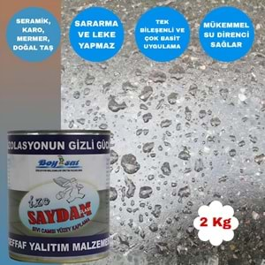 Boysat Sıvı Cam İzo Saydam Glass Seramik Karo Mermer Şeffaf Yalıtım 2 Kg